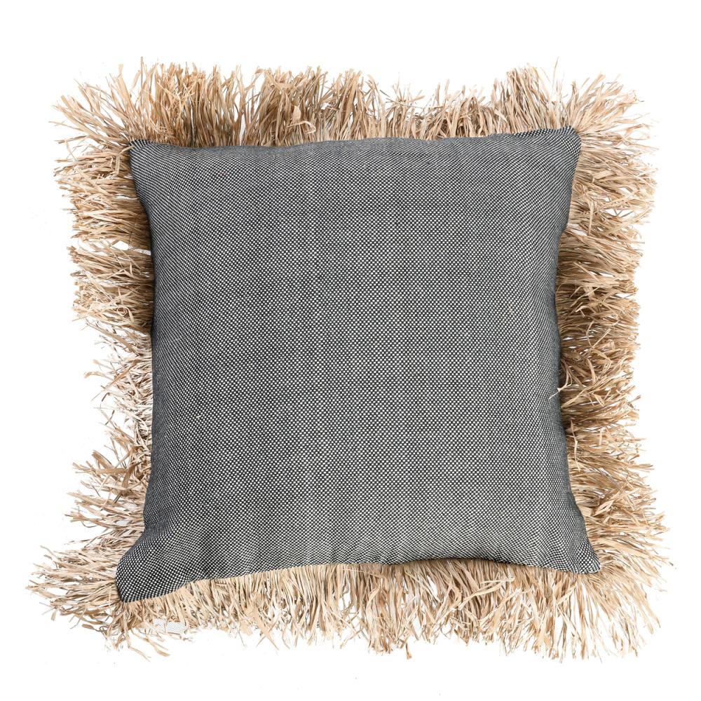 COTTON BONITA SQUARE CUSHION COVER | BLACK-NATURAL | 2 SIZES - Green Design Gallery