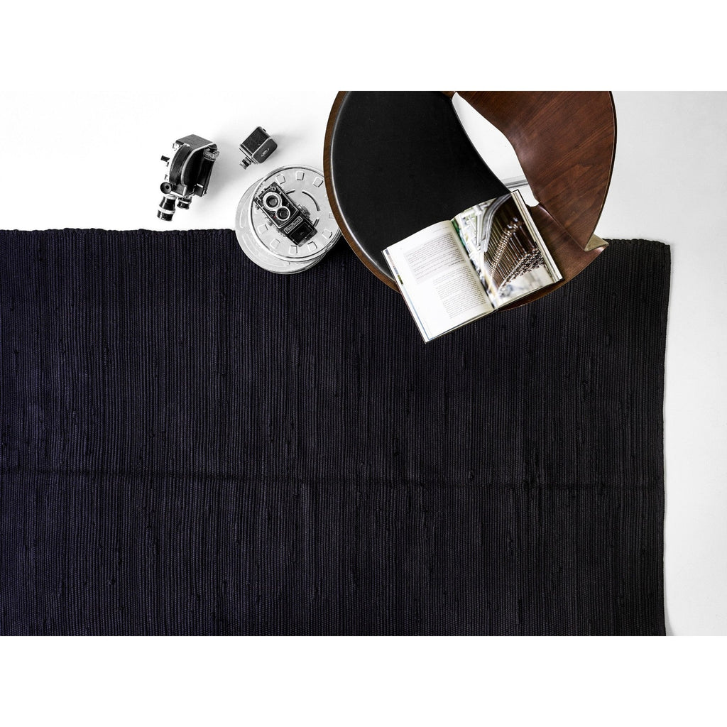 Cotton Remnant Rug | Black - Green Design Gallery