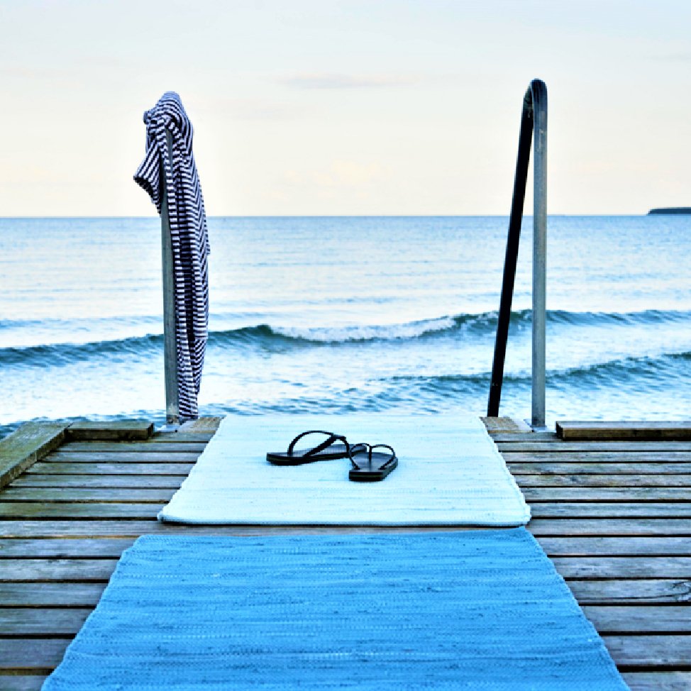 Cotton Remnant Rug | Eternity Blue - Green Design Gallery