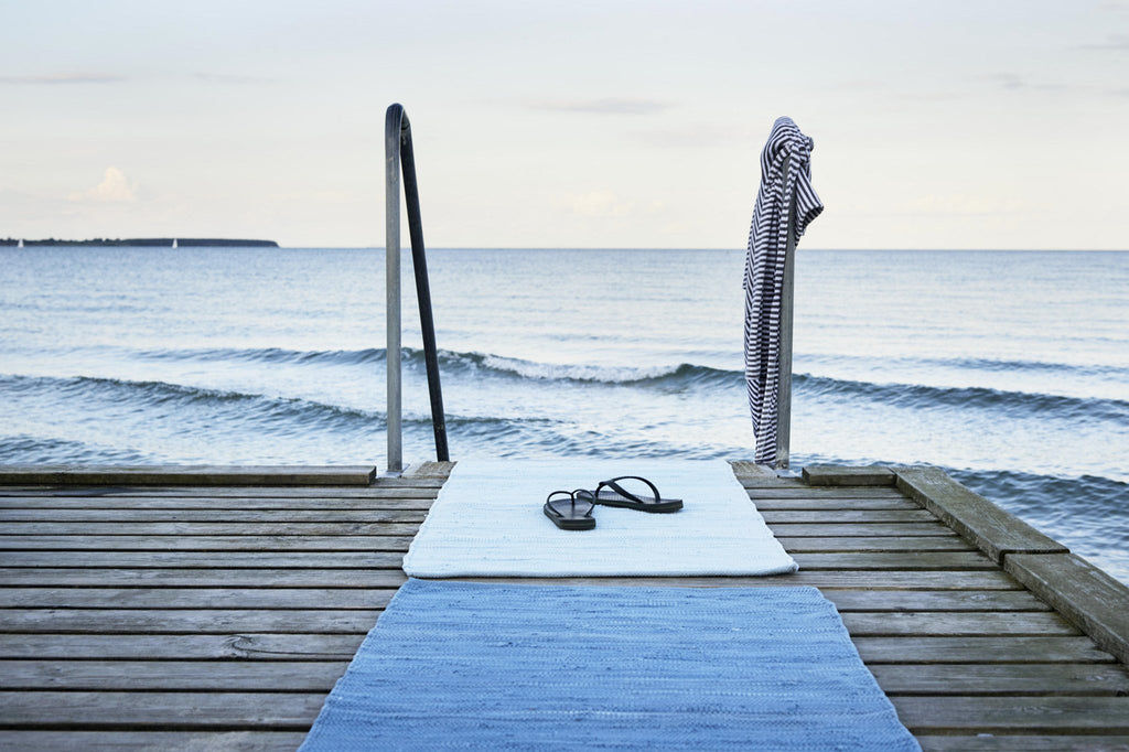 Cotton Remnant Rug | Eternity Blue - Green Design Gallery