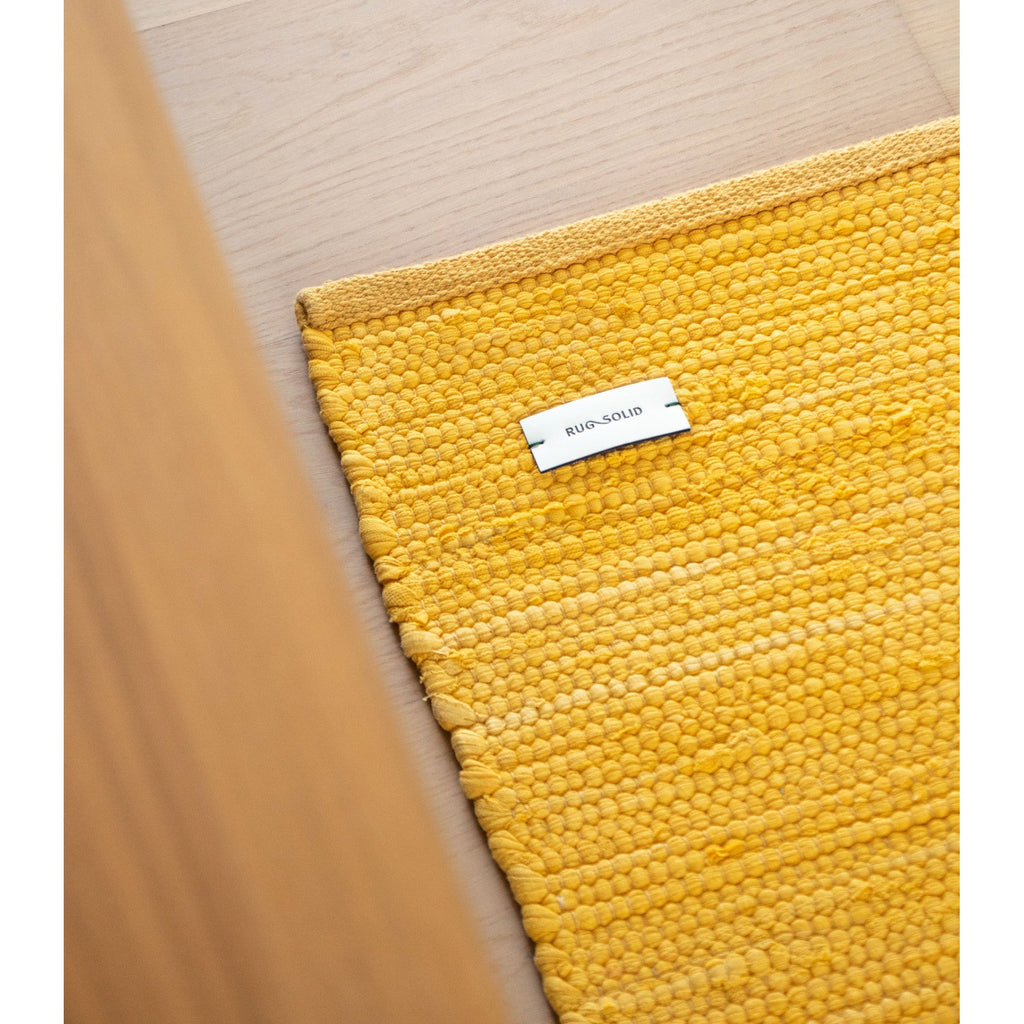 Cotton Remnant Rug | Raincoat Yellow - Green Design Gallery