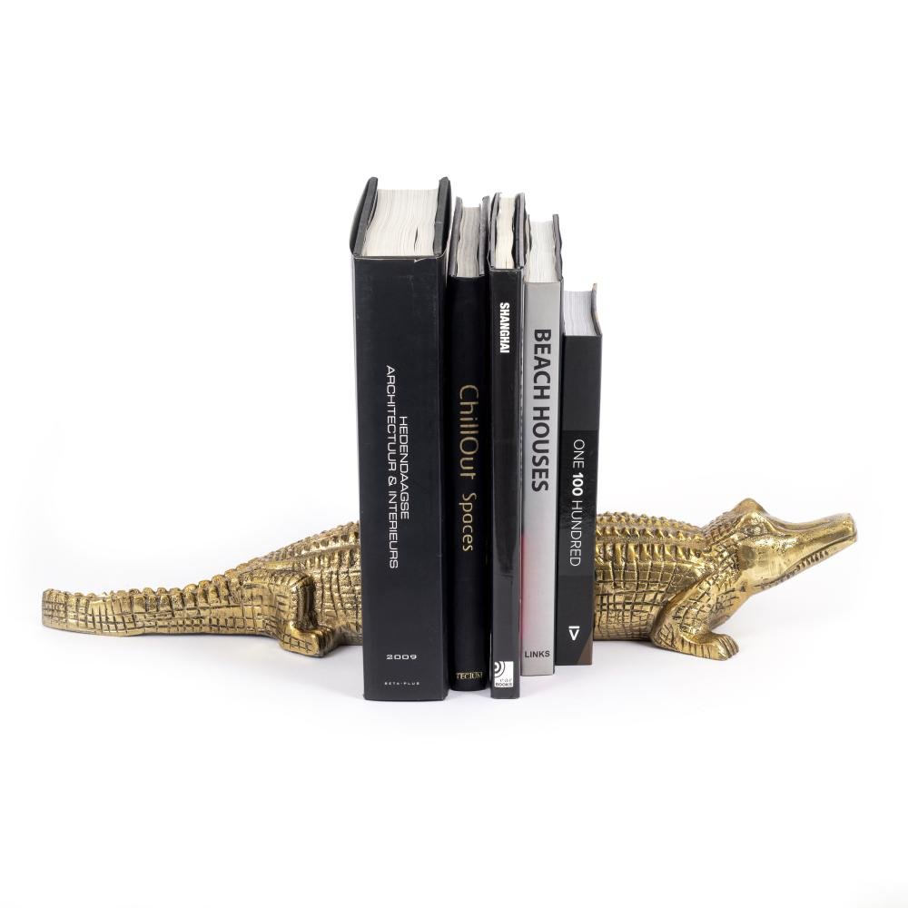 CROCO BOOK STANDS | BRASS - Green Design Gallery