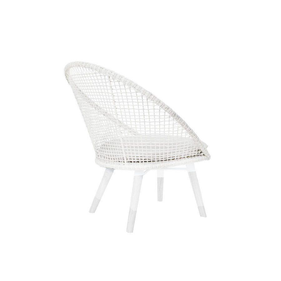 CUBA ROUND LOUNGE CHAIR / WHITE (INDOOR-OUTDOOR) - Green Design Gallery