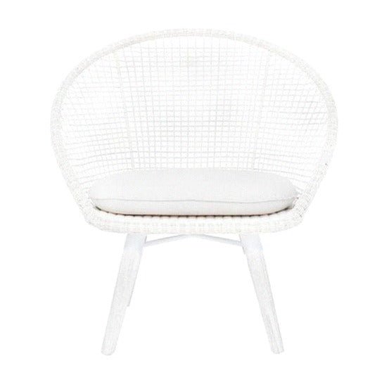 CUBA ROUND LOUNGE CHAIR / WHITE (INDOOR-OUTDOOR) - Green Design Gallery