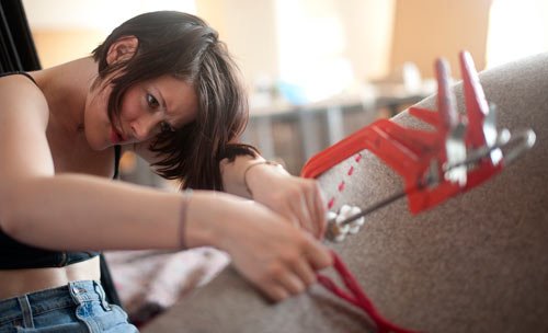 CUSTOM - Smush Seating Pod (Color: Grey with Black Interior) - Green Design Gallery