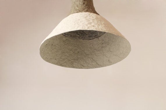 CYPISEK PAPIER MACHÉ PENDANT LAMP | WHITE & GREY | 2 SIZES - Green Design Gallery