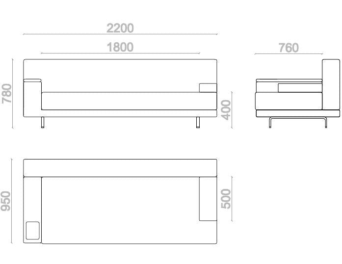 DAN DAN 3 SEATER SOFA / 6 COLOR CHOICES - Green Design Gallery