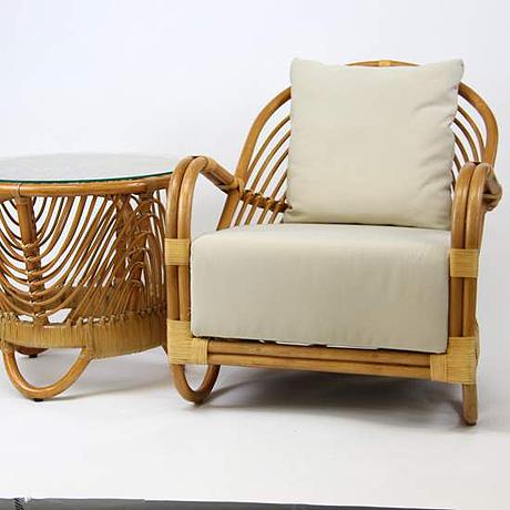 DANIA SIDE TABLE with GLASS / NATURAL - Green Design Gallery