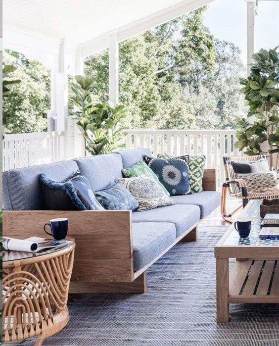 DANIA SIDE TABLE with GLASS / NATURAL - Green Design Gallery