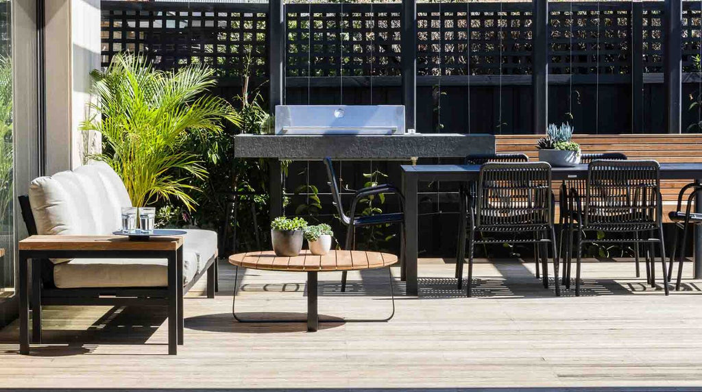 DENA COFFEE TABLE / BLACK-NATURAL (INDOOR-OUTDOOR) - Green Design Gallery