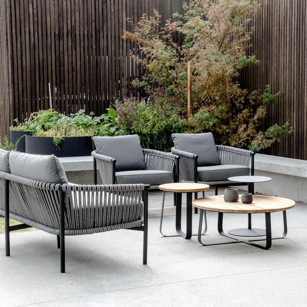 DENA COFFEE TABLE / BLACK-NATURAL (INDOOR-OUTDOOR) - Green Design Gallery