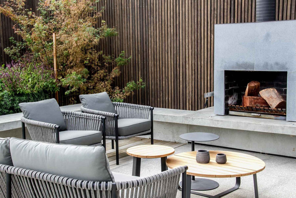 DENA SIDE TABLE / BLACK-NATURAL (INDOOR-OUTDOOR) - Green Design Gallery