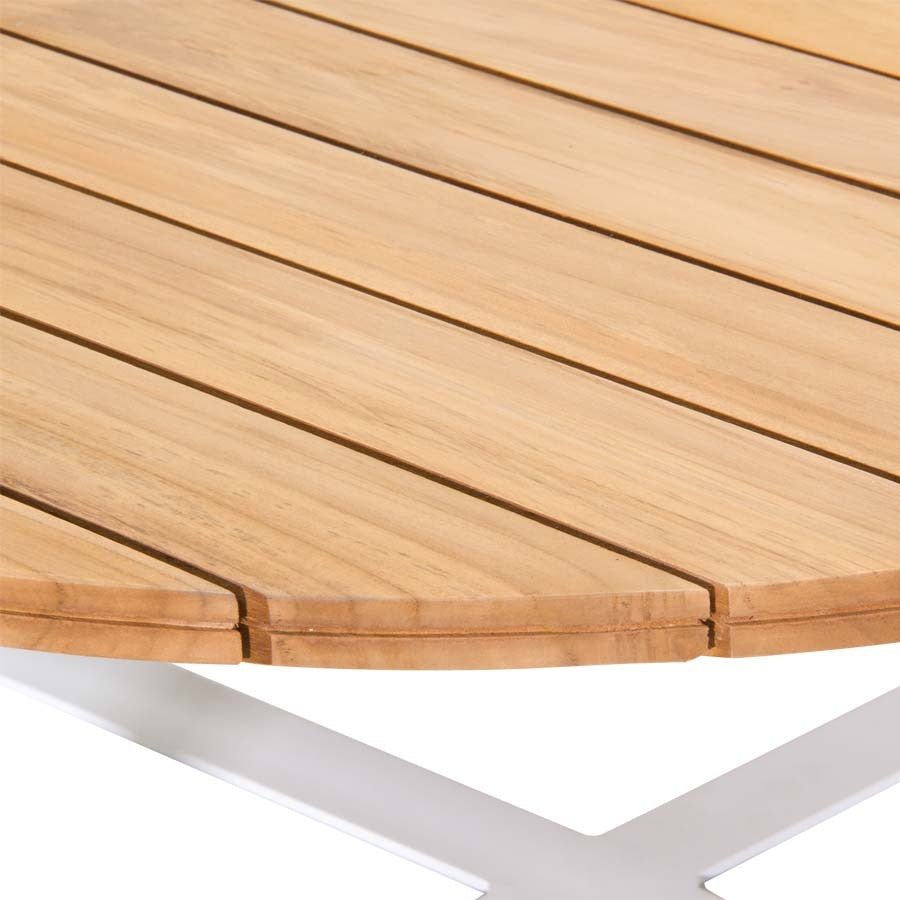 DENA SIDE TABLE / WHITE-NATURAL (INDOOR-OUTDOOR) - Green Design Gallery