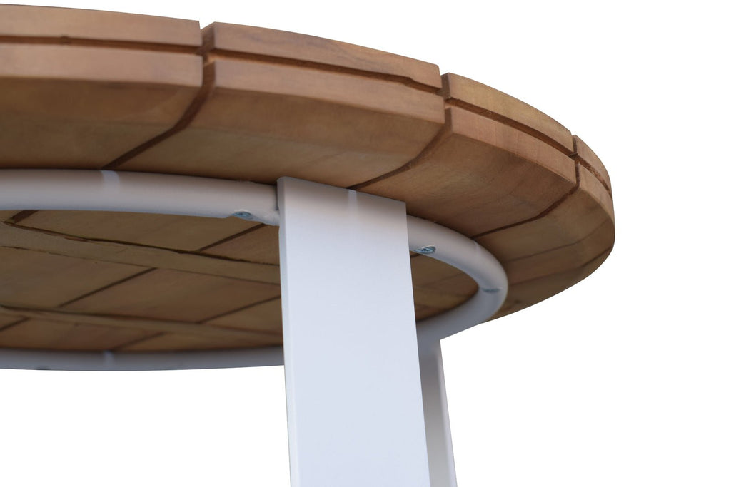 DENA SIDE TABLE / WHITE-NATURAL (INDOOR-OUTDOOR) - Green Design Gallery