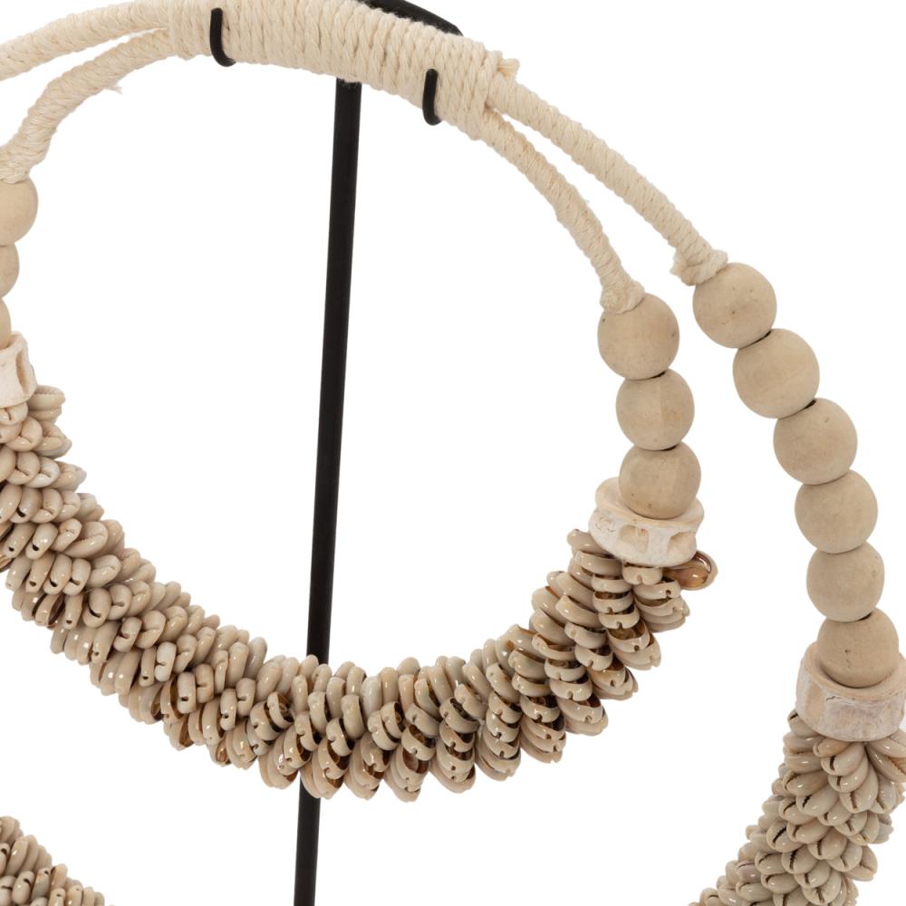 DOUBLE SHELL NECKLACE ON STAND | NATURAL - Green Design Gallery