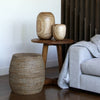DRUM RATTAN STOOL + SIDE TABLE / 3 COLORS - Green Design Gallery