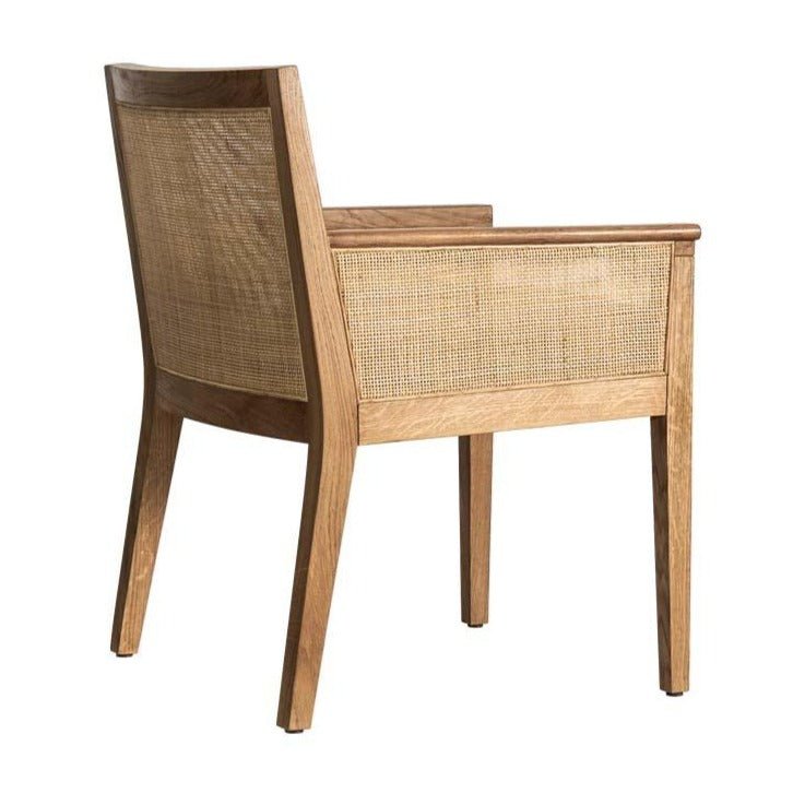 DUBAI ARMCHAIR | UPHOLSTERED SEAT | OAK + RATTAN - Green Design Gallery