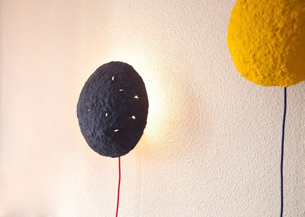 ECLIPSE SCONCE LAMP / RECYCLED PAPER / BLUE - Green Design Gallery