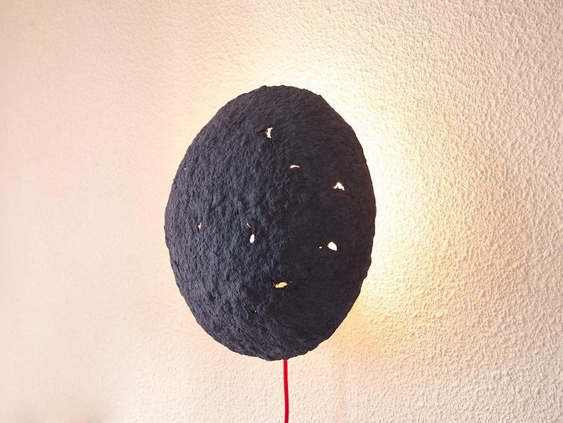 ECLIPSE SCONCE LAMP / RECYCLED PAPER / BLUE - Green Design Gallery