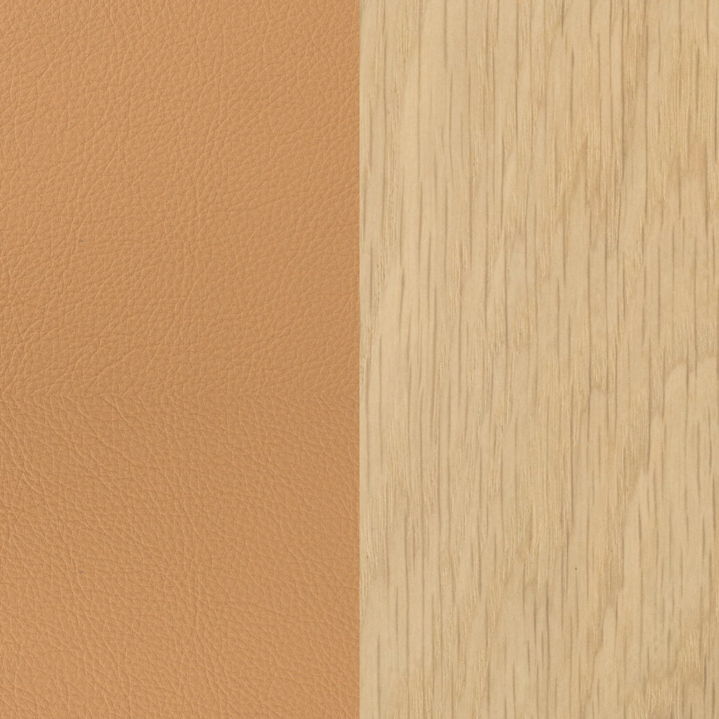 EVANDER UPHOLSTERED OAK ARMCHAIR | NATURAL+TAN - Green Design Gallery