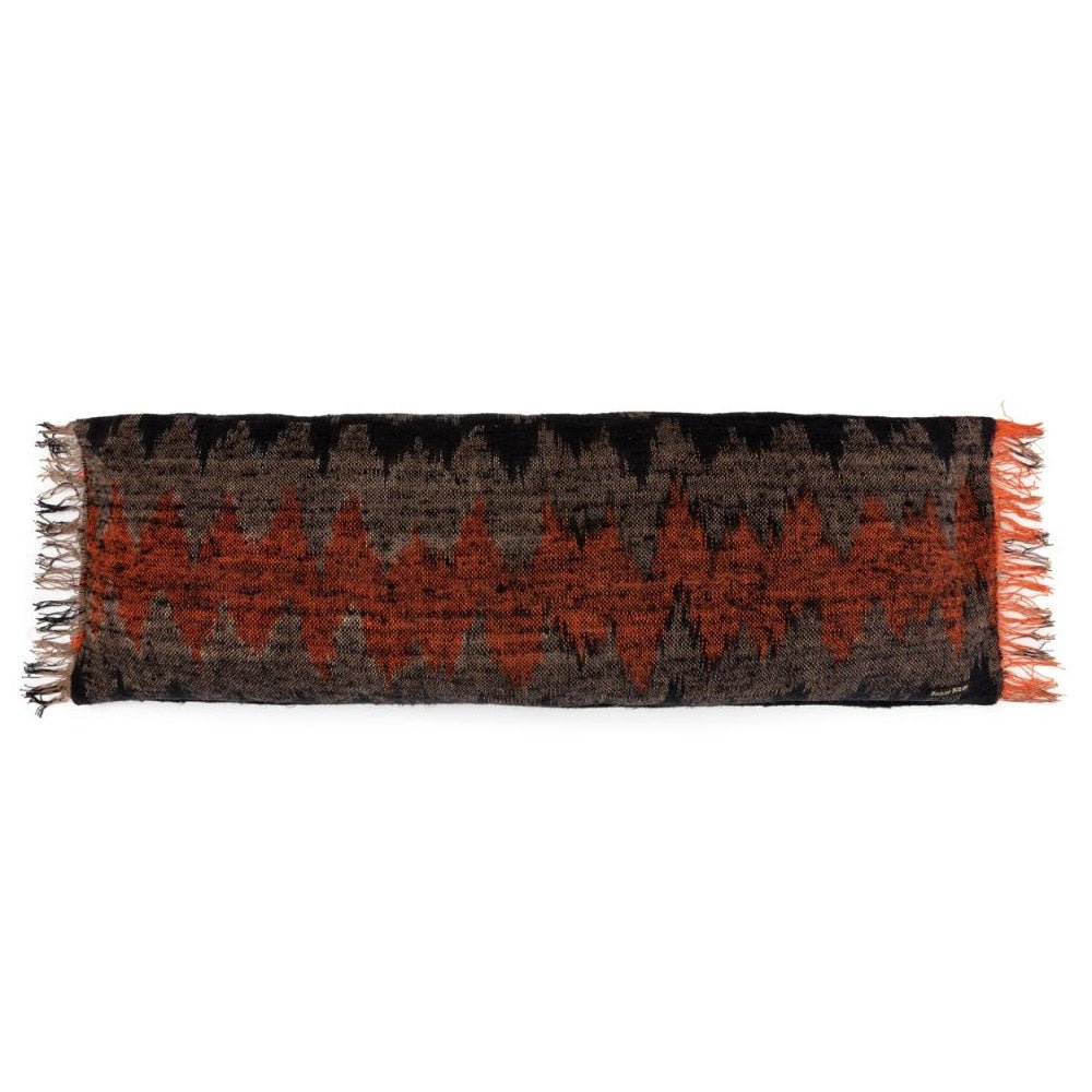 FAIR TRADE CUSHION COVER LONG | ORANGE+BLACK - Green Design Gallery
