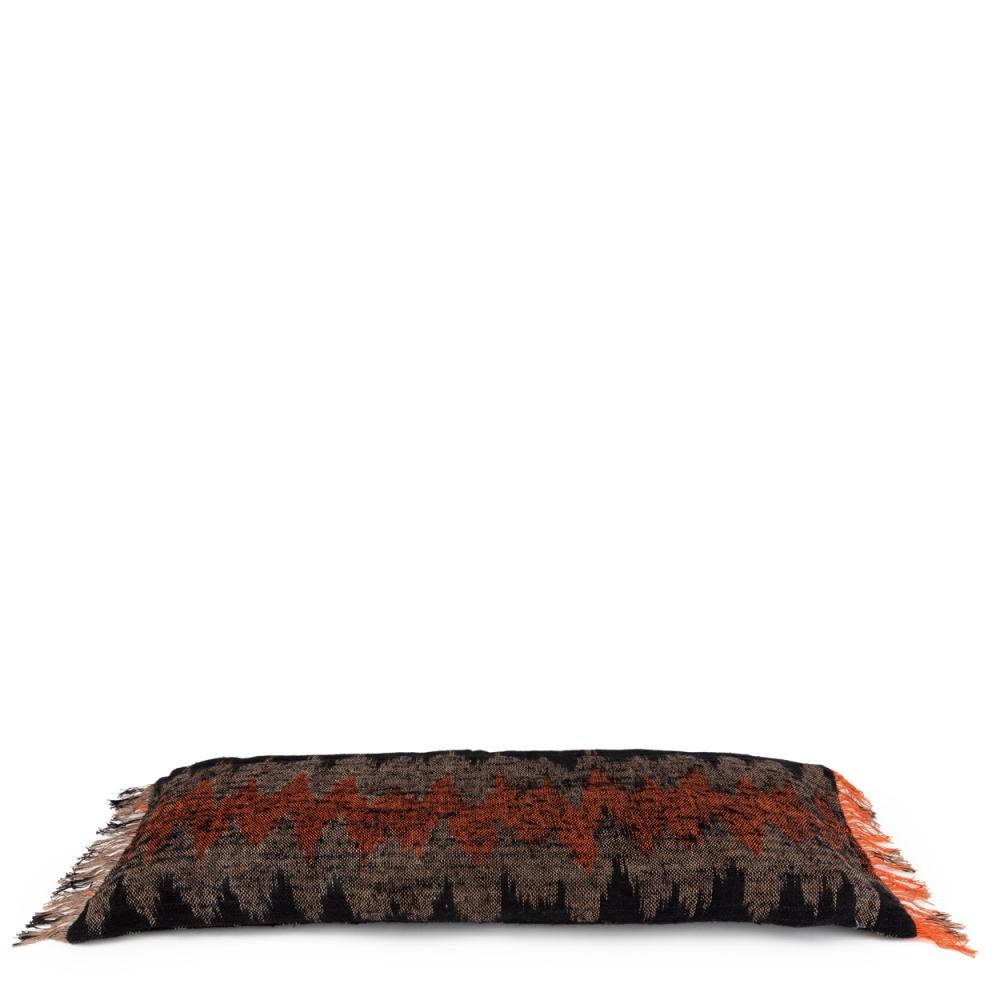 FAIR TRADE CUSHION COVER LONG | ORANGE+BLACK - Green Design Gallery