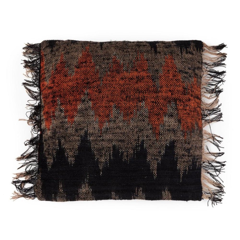 FAIR TRADE CUSHION COVER SQUARE | ORANGE+BLACK | 2 SIZES - Green Design Gallery