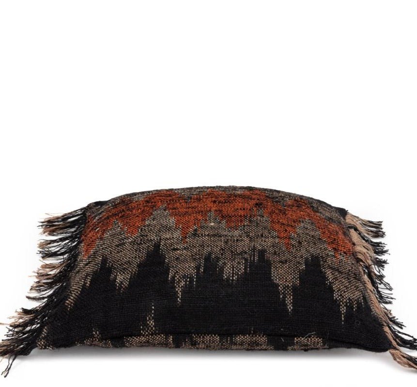 FAIR TRADE CUSHION COVER SQUARE | ORANGE+BLACK | 2 SIZES - Green Design Gallery