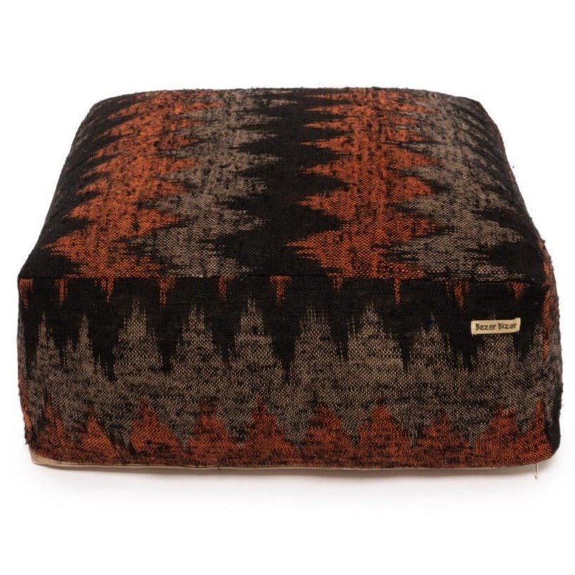 FAIR TRADE POUF | ORANGE+BLACK - Green Design Gallery