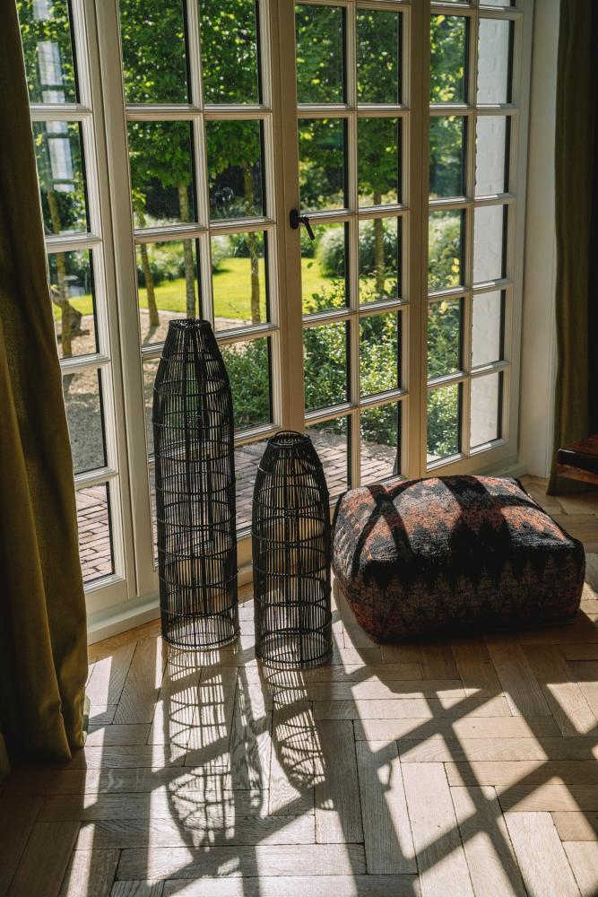 FAIR TRADE POUF | ORANGE+BLACK - Green Design Gallery