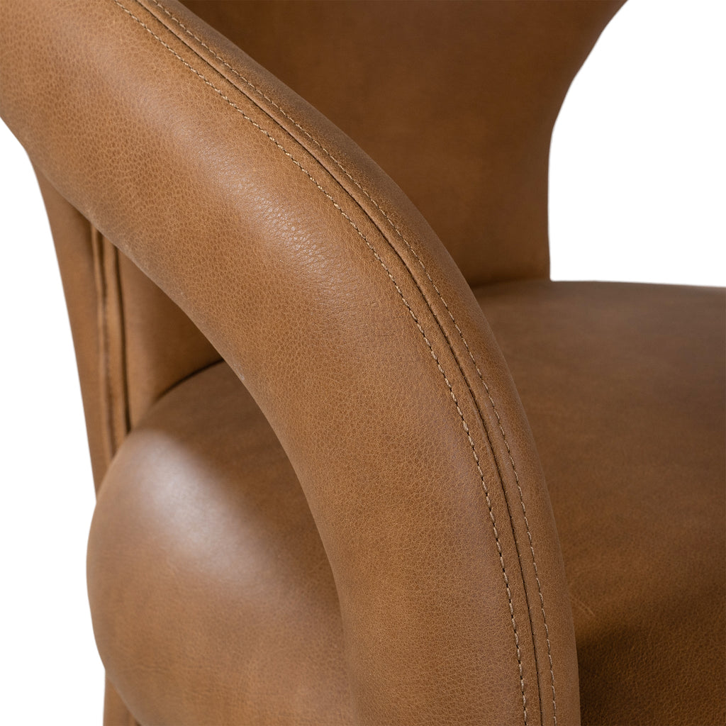 FIKILE DINING CHAIR | CERA COGNAC LEATHER - Green Design Gallery