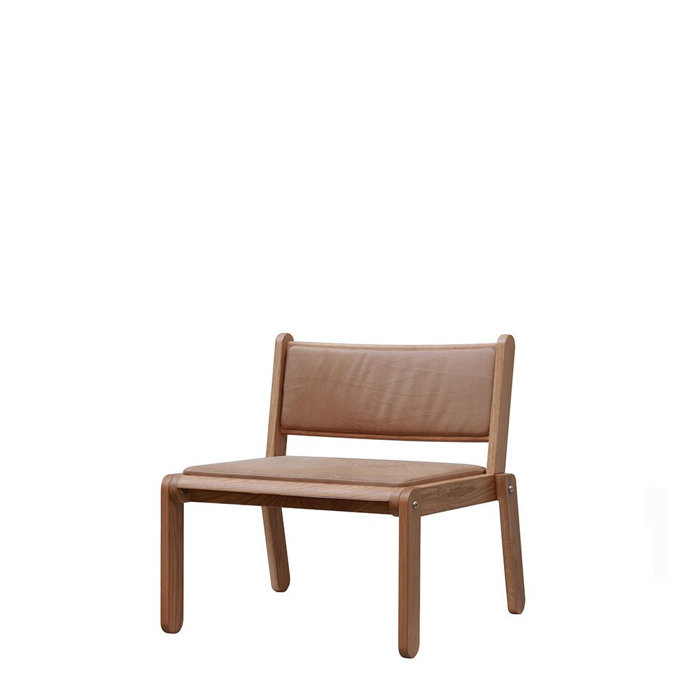 FLATSTACK EASY CHAIR / LEATHER + MAHOGANY - Green Design Gallery