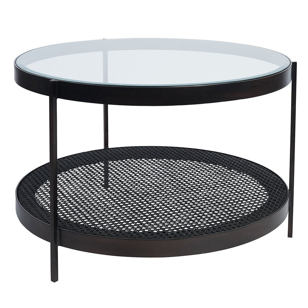 FLINT COFFEE TABLE | GLASS TOP | BLACK - Green Design Gallery