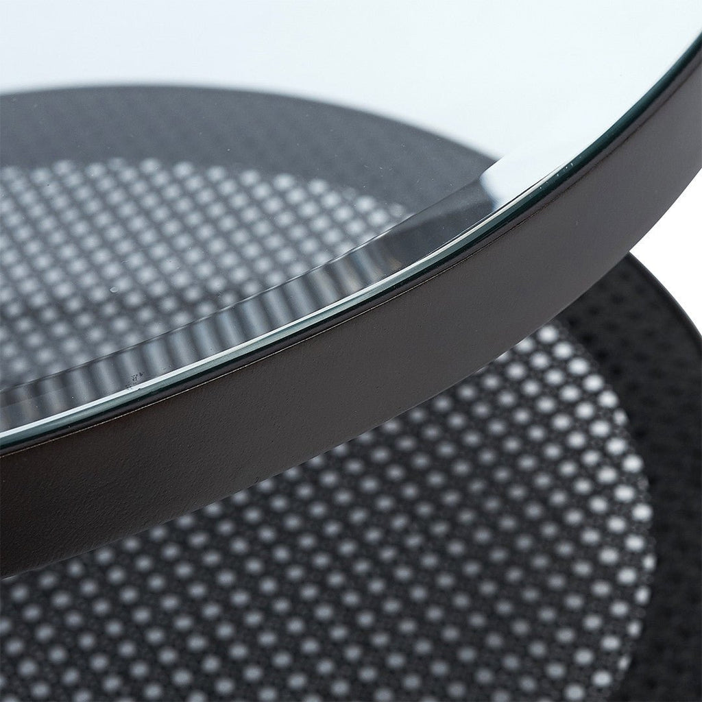 FLINT COFFEE TABLE | GLASS TOP | BLACK - Green Design Gallery