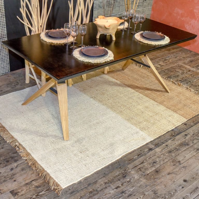FRANCA HANDWOVEN JUTE + WOOL RUG | NATURAL | 160 x 230 CM - Green Design Gallery