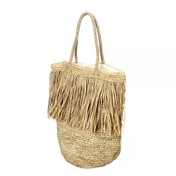 FRINGE RAFFIA TOTE - Green Design Gallery