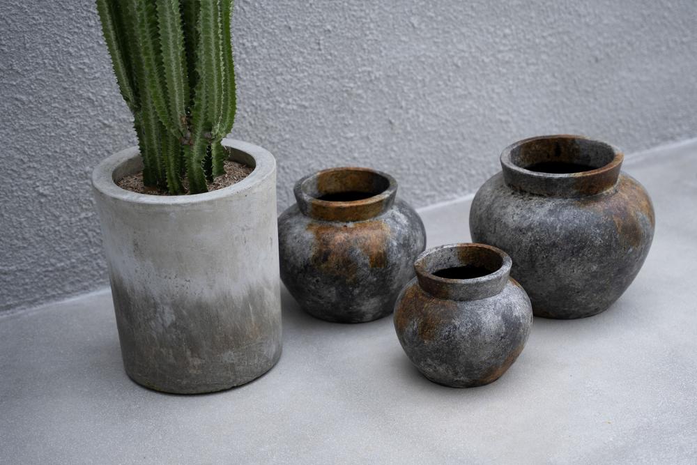 FUNKY TERRACOTTA VASE | ANTIQUE GREY | 3 SIZES - Green Design Gallery