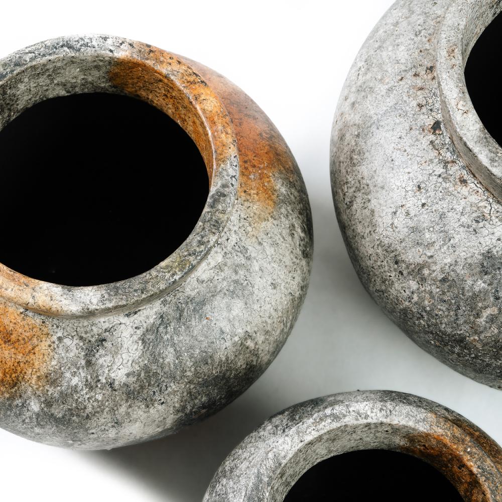 FUNKY TERRACOTTA VASE | ANTIQUE GREY | 3 SIZES - Green Design Gallery