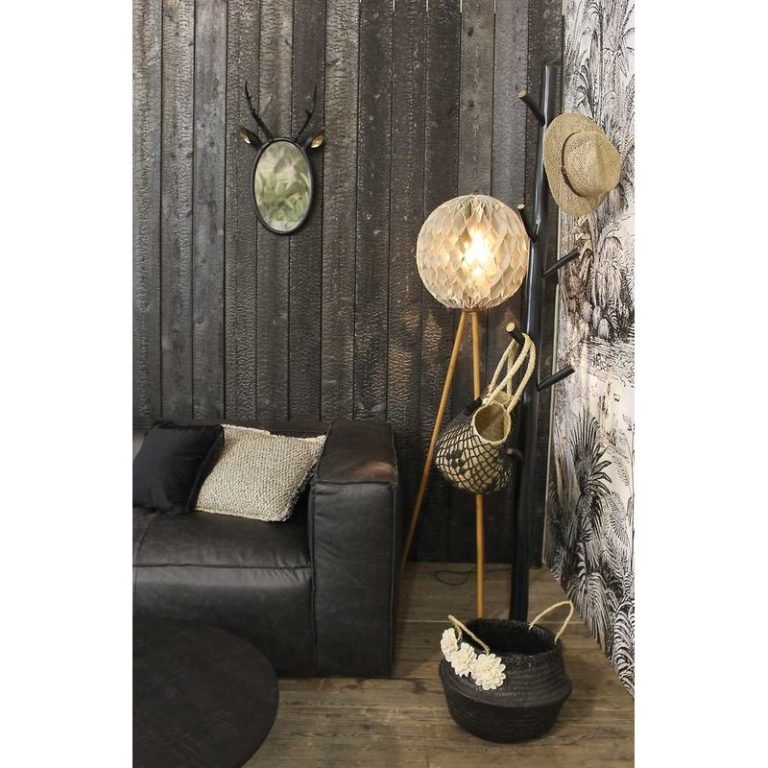 GAZELLE ANTLER WALL MIRROR | BLACK - Green Design Gallery