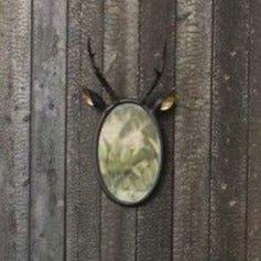 GAZELLE ANTLER WALL MIRROR | BLACK - Green Design Gallery