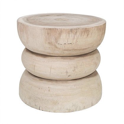GHANA SIDE TABLE & STOOL | NATURAL - Green Design Gallery