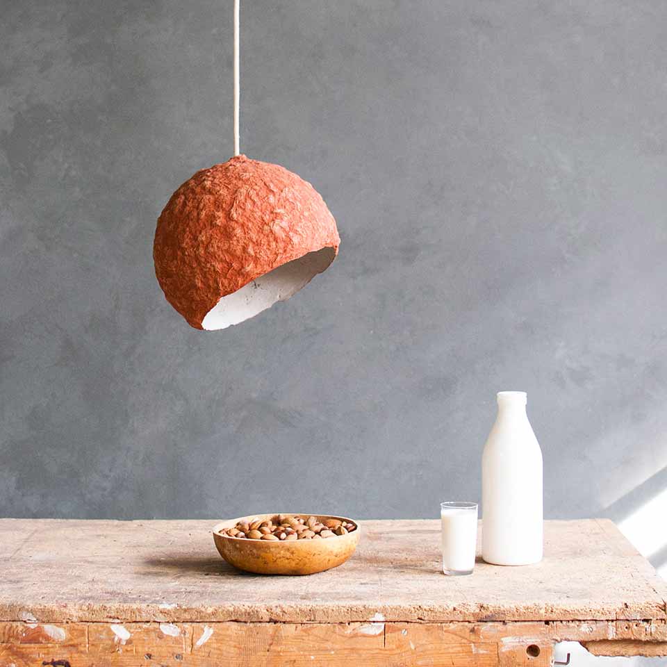 GLOBE PENDANT LAMP | PAPIER MACHÉ | 7 COLORS - Green Design Gallery