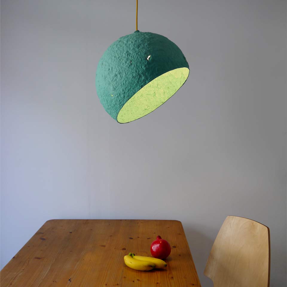 GLOBE PENDANT LAMP | PAPIER MACHÉ | 7 COLORS - Green Design Gallery