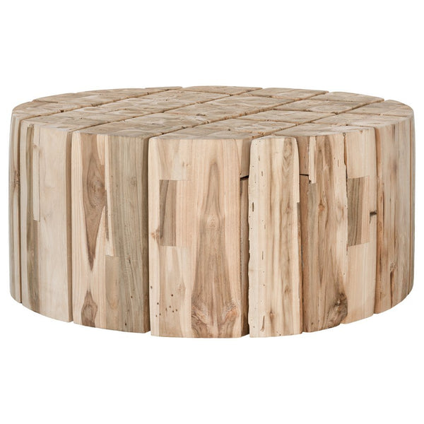 HAMALI BLOCK ROUND COFFEE TABLE | NATURAL | IN-OUTDOOR - Green Design Gallery