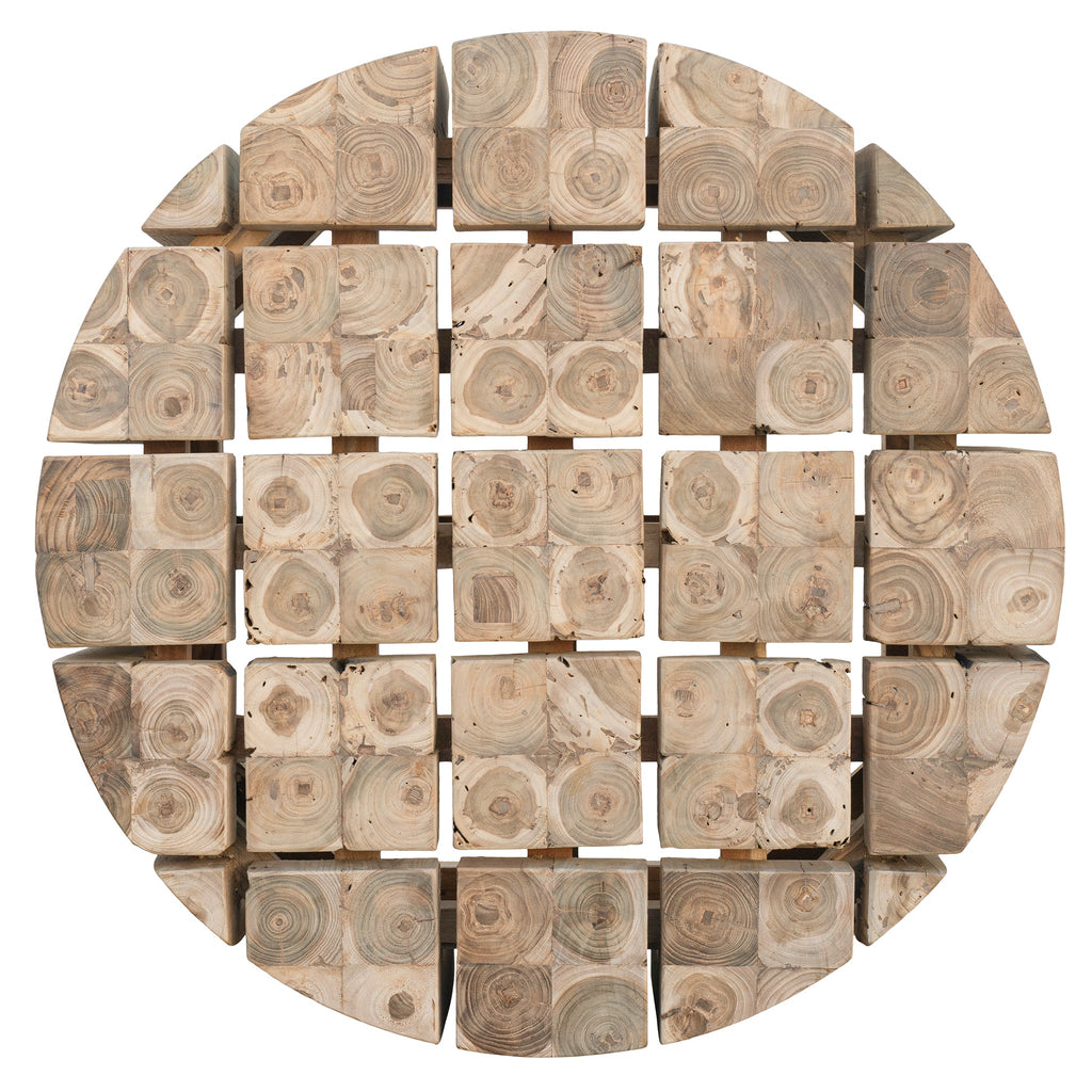 HAMALI BLOCK ROUND COFFEE TABLE | NATURAL | IN-OUTDOOR - Green Design Gallery
