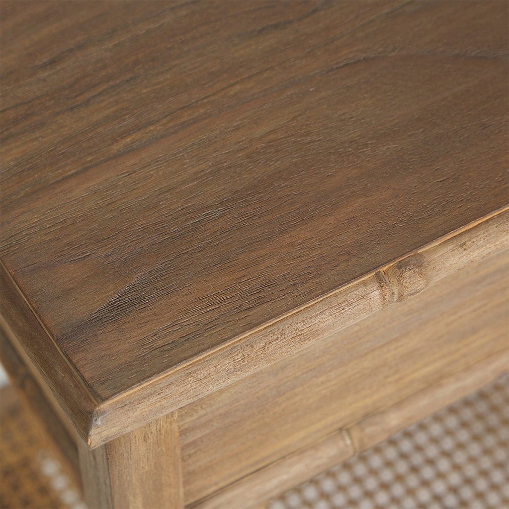 HAMPSHIRE (BED)SIDE TABLE | CEDAR +RATTAN - Green Design Gallery
