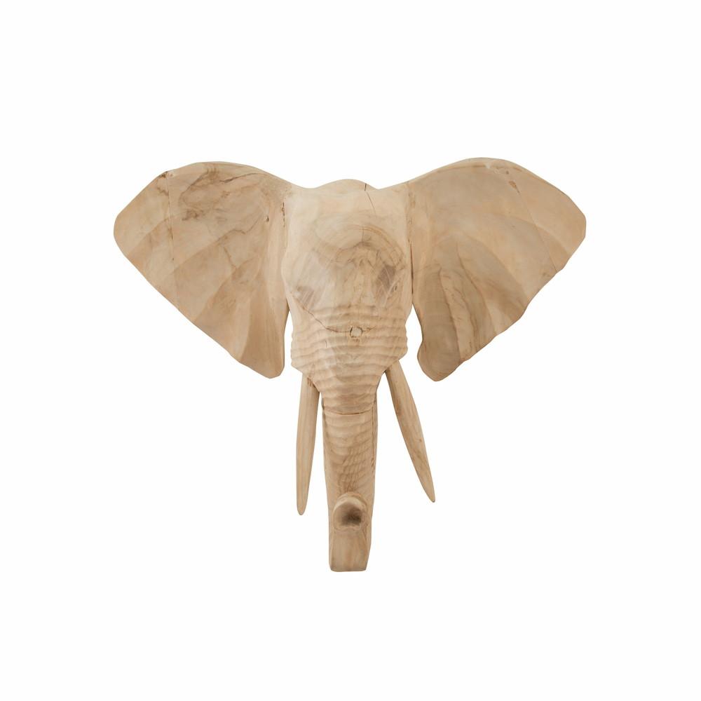 HAND-CARVED ELEPHANT WALL ART | BLEACHED (2 SIZES) - Green Design Gallery