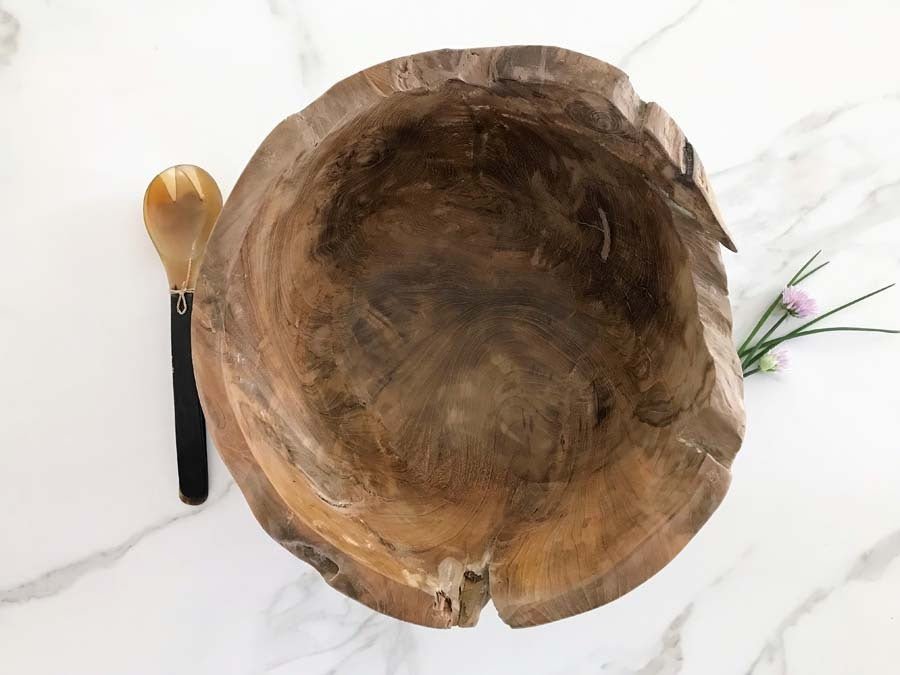 HANDCARVED SALAD BOWL | NATURAL - Green Design Gallery