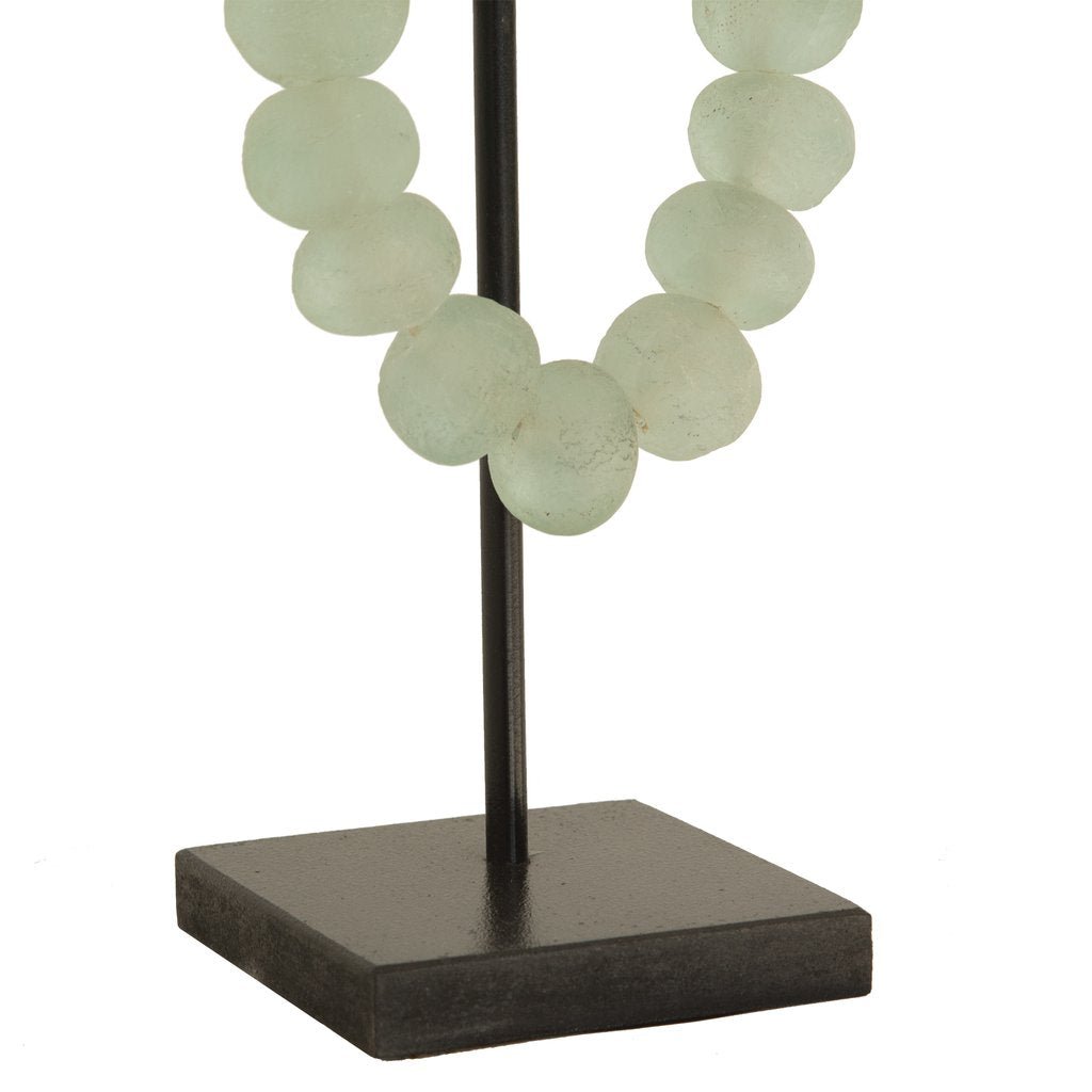 HANDCRAFTED GLASS BEADS NECKLACE + STAND / JADE - Green Design Gallery
