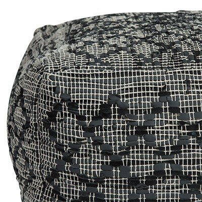HARLEY OTTOMAN / COTTON + LEATHER - Green Design Gallery